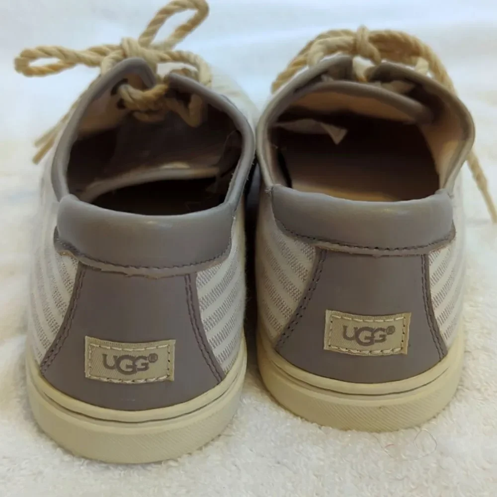 UGG Australian New Gray and White Eyan Espadrille Sneakers Size 8.5